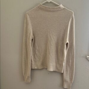 Lululemon Womens cotton blend ribbed mockneck sweater size small cream color